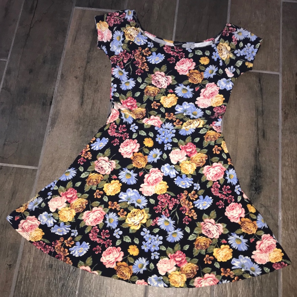 Black Floral Mini Dress